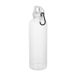 Durable, lightweight recycled plastic bottle with carabiner 750ml white colour second view