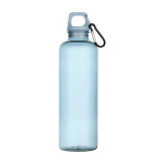 Durable, lightweight recycled plastic bottle with carabiner 750ml turquoise colour second front view
