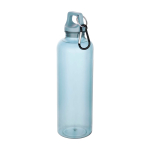 Durable, lightweight recycled plastic bottle with carabiner 750ml turquoise colour second view