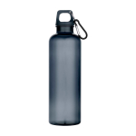 Durable, lightweight recycled plastic bottle with carabiner 750ml bondi blue colour second front view