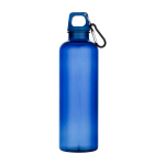 Durable, lightweight recycled plastic bottle with carabiner 750ml royal blue colour second front view
