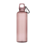 Durable, lightweight recycled plastic bottle with carabiner 750ml light pink colour second front view