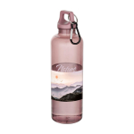 Durable, lightweight recycled plastic bottle with carabiner 750ml light pink colour