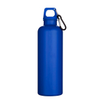 Durable lightweight recycled plastic bottle with carabiner 750ml royal blue colour second front view
