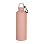 Durable lightweight recycled plastic bottle with carabiner 750ml light pink colour second front view