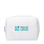 Recycled polyester travel toiletry bag with handle and zip main view