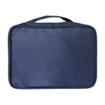 Recycled polyester make-up organiser bag with zip navy-blue colour second rear view