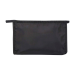 Travel recycled polyester toiletry bag for items and accessories black colour second front view