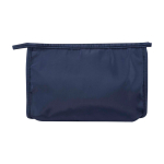 Travel recycled polyester toiletry bag for items and accessories navy-blue colour second front view