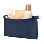 Travel recycled polyester toiletry bag for items and accessories navy-blue colour second view