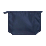 Travel recycled polyester toiletry bag for items and accessories navy-blue colour third front view