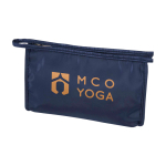 Travel recycled polyester toiletry bag for items and accessories navy-blue colour transfer printing view
