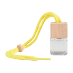 Compact car vent air freshener with vanilla fragrance 8 ml yellow colour second front view