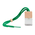 Compact car vent air freshener with vanilla fragrance 8 ml green colour second front view