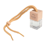 Compact car vent air freshener with vanilla fragrance 8 ml natural colour printed logo view 2