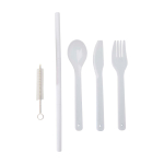 Reusable cutlery set with box and bamboo lid mint green colour third view