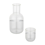 Glass jug and matching tumbler with a matte finish, perfect for water transparent colour