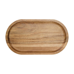Elegant wooden tray with 2 frosted glass tumblers 200 ml bondi blue colour third front view