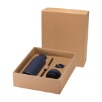 Double-wall recycled stainless steel bottle 3-piece 650ml navy-blue colour