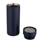 Double-wall recycled stainless steel bottle 3-piece 650ml navy-blue colour third view