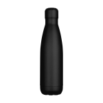 Recycled stainless steel water bottle with cap 750ml black colour second front view