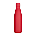 Recycled stainless steel water bottle with cap 750ml red colour second front view