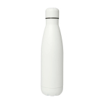 Recycled stainless steel water bottle with cap 750ml white colour second front view