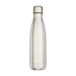 Recycled stainless steel water bottle with cap 750ml light grey colour second front view