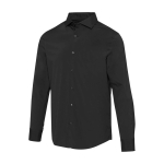 Men’s poplin long-sleeve shirt with regular fit 133 g/m² Elevate black colour