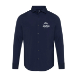 Men’s poplin long-sleeve shirt with regular fit 133 g/m² Elevate navy-blue colour screen printing view
