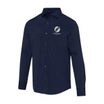 Men’s poplin long-sleeve shirt with regular fit 133 g/m² Elevate navy-blue colour screen printing view