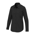 Women’s poplin shirt with long sleeves and straight fit 133 g/m2 Elevate black colour