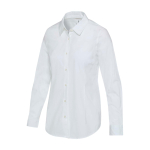 Women’s poplin shirt with long sleeves and straight fit 133 g/m2 Elevate white colour
