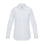 Women’s poplin shirt with long sleeves and straight fit 133 g/m2 Elevate white colour second front view