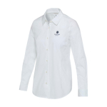 Women’s poplin shirt with long sleeves and straight fit 133 g/m2 Elevate white colour screen printing view