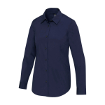 Women’s poplin shirt with long sleeves and straight fit 133 g/m2 Elevate navy-blue colour