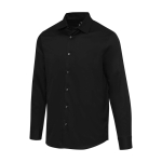 Men’s long-sleeve cotton twill shirt 185 g/m² Elevate black colour
