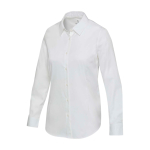 Women’s long-sleeve cotton twill shirt 185 g/m2 Elevate white colour