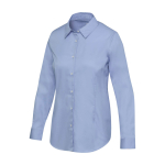 Women’s long-sleeve cotton twill shirt 185 g/m2 Elevate light blue colour
