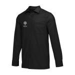 Unisex corduroy shirt with straight fit and long sleeves 252 g/m2 Elevate black colour