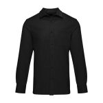Unisex corduroy shirt with straight fit and long sleeves 252 g/m2 Elevate black colour second front view