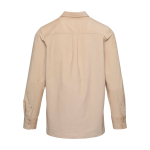 Unisex corduroy shirt with straight fit and long sleeves 252 g/m2 Elevate ivory colour second rear view