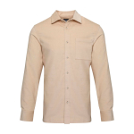 Unisex corduroy shirt with straight fit and long sleeves 252 g/m2 Elevate ivory colour second front view
