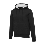 Unisex recycled cotton and polyester hoodie with sherpa lining Elevate black colour