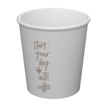 Reusable cup ideal for espresso Americano® Piccolo 100ml white colour printed logo view 2