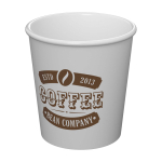 Reusable cup ideal for espresso Americano® Piccolo 100ml white colour view with logo