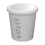 Reusable espresso cup with lid Americano® Piccolo 100ml white colour printed logo view 2