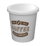 Reusable espresso cup with lid Americano® Piccolo 100ml white colour view with logo