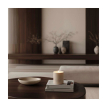 Soya wax scented candle with 3 different aromas 210g WELLmark beige colour lifestyle image