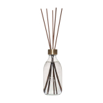 Glass reed diffuser made in the EU with multiple fragrances 200 ml transparent colour printed logo view 2